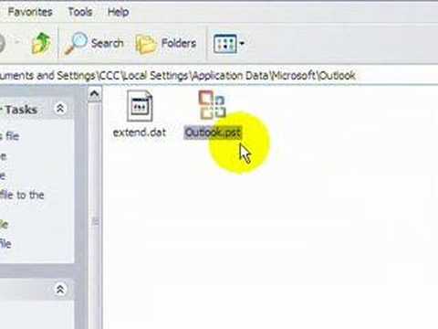 how to locate outlook pst file