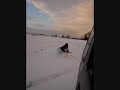 Snowboarding behind the Land Rover Discovery @ Hullebrug