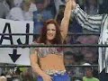 in\/@sion (7-22-01):

tag team bra and panties match:

\/\/c\/\/:
torrie wilson and stacy keibler
vs.
trish stratus and lita

w/mick foley as the special guest referee