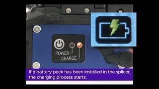 Charging the battery pack in the splicer