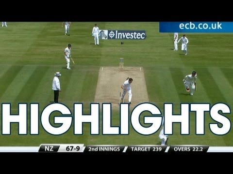 New Zealand - 7 wickets for Stuart Broad. Watch the highlights England v New Zealand - Day 4 Afternoon Session at Lord's.