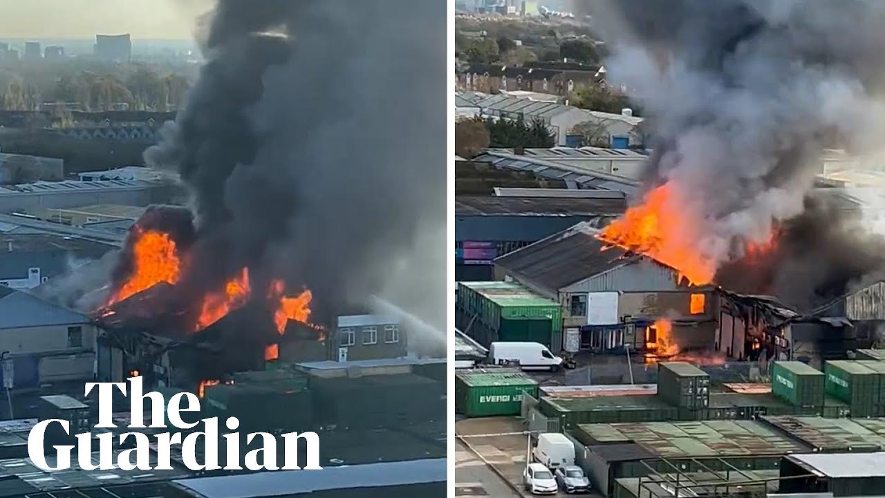 Huge fire breaks out in west London warehouse