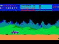 it's not about the gaming skills here, just trying to bring back some memories. player drives a moon buggy jumping over craters, rocks and land mines, shooting simultaneously at rocks in front and aliens above while dodging their missiles. features very catchy background music and cute bouncing tires when the buggy is destroyed. foreground and background terrain scroll at different rates giving the illusion of depth.