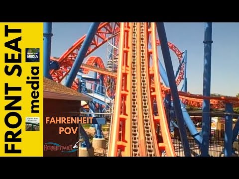 HersheyPark - Ride On Fahrenheit, front seat ride POV! Wow! Hershey Park rollercoaster