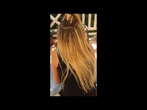 Pose extension de cheveux à la Kératine