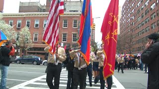 March and protest in New York, dedicated to the recognition of the Armenian Genocide