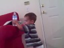 Jackson pretends to give Spider Man a drink