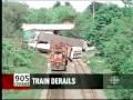 Train derails in Oshawa, freight cars land in backyards