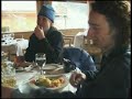 Lady wearing blue Marmot down jacket
