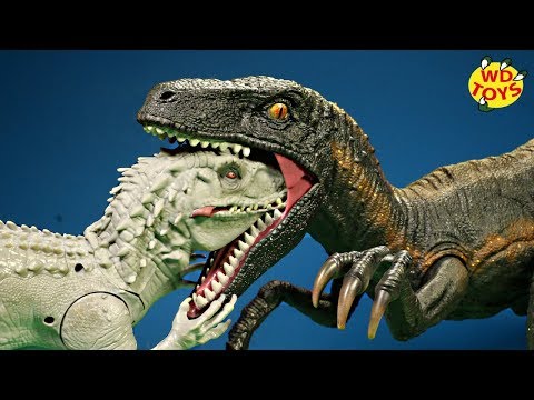 COLOSSAL INDORAPTOR EATS INDOMINUS REX! World's 1st Jurassic World Dinosaur Toys Mattel Vs Hasbro