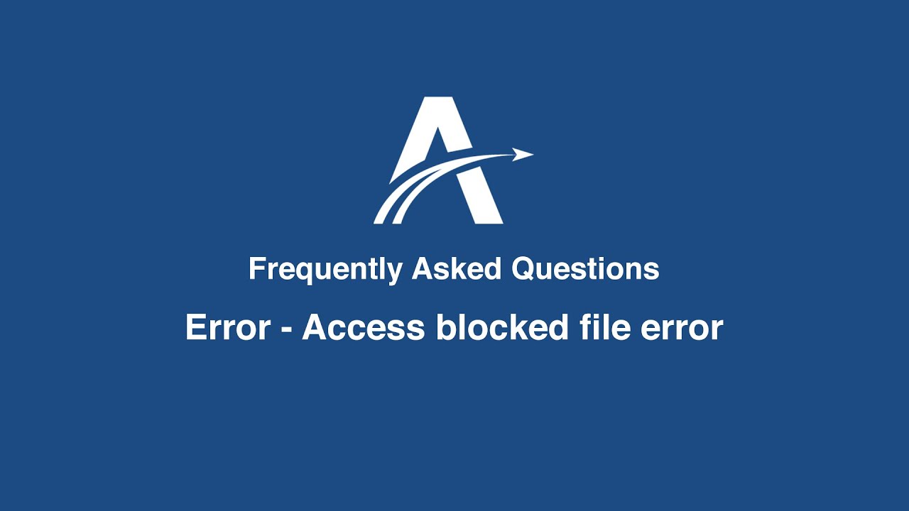 Error - Access blocked error