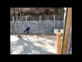 Aim at hole of DVD from 36feet by No-spin Bo-Shuriken throw Part-2