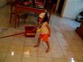 Kouky cleaning the floor 2