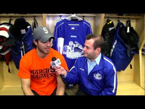 Barberio - Defenseman Mark Barberio talks with Dan D'Uva about the Crunch's 1-0 win Wednesday vs. Wilkes-Barre/Scranton and facing former teammate Dustin Tokarski when ...