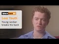 Young forklift operator breaks his back
