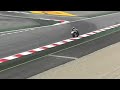 Valentino Rossi overtakes Jorge Lorenzo on the last curve of the final lap in the Moto Gp circuit of Catalunya.