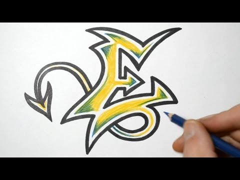 how to draw the letter e in graffiti