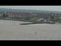 QM2-Cruise-0267-20091020-Liverpool-England-Arriving-OtherSideOfTheMersey-Windy