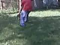 Faith playing w/Matthew & a Stick