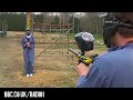 Laura from the Scott Mills show gets shot with paintballs!