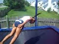 My 7 year old sis doing tricks on the trampoline!