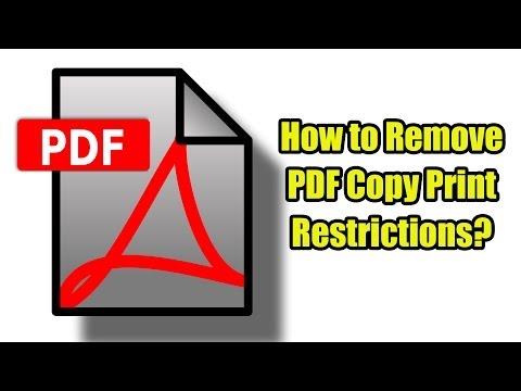 how to remove pdf restrictions