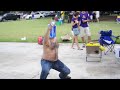LSU vs. WVU tailgate party, Beer Head shows off his alluring dance moves