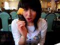 Ntxhee eats sushi...yum! lol.