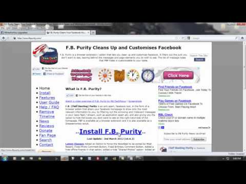 how to remove facebook timeline with f.b. purity