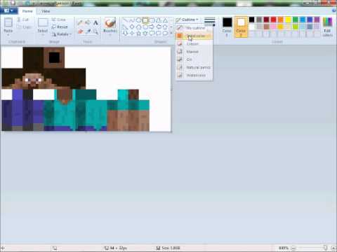 how to make a minecraft skin in ms paint