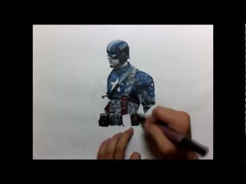 how to draw captain america
