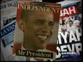 the world celebrates after barack obama wins the u.s. presidential election.  scenes from the white house in washington, times square in new york, grant park in chicage, and kenya, indonesia, and great britain. new videos: president obama wall at the lincoln memorial and u.s. election headlines at the newseum (search for redarrowguy or subscribe).