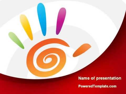 Colorful Palmprint PowerPoint Template by PoweredTemplate.com