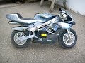 49cc giovanni pocket bike blue chrome running started 360 view tires