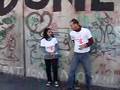 israel guy and plestine women wear [mix it up] t-shirts!