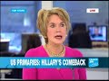today on top story: as the republican camp confirmed john mccain as its official candidate, the democratic dash just got closer. after 12 straight losses, hillary clinton won both ohio and texas primaries, throwing predictions of a barack obama whitewash up in the air.