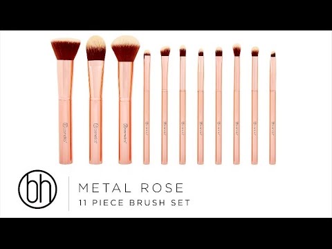 BH Cosmetics BH Cosmetics Metal Rose 11 Piece Brush Set With Cosmetic Bag BH Cosmetics BH Cosmetics Metal Rose 11 Piece Brush Set With Cosmetic Bag