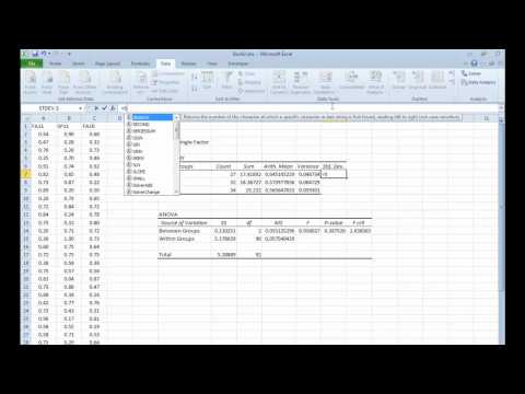 how to run f test in excel