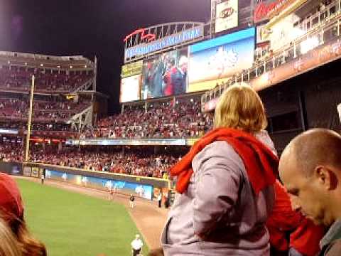 NL Central - celebration immediately after Jay Bruce hits the game winning home run.