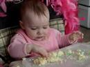 Eirinn eats her first piece of cake!