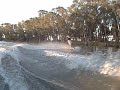 some mad ass cohuna cunt doing wicked tricks on a wakeskate