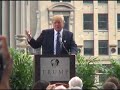 donald trump speaks at a press conference during the topping off party at the trump international hotel and tower in chicago on september 24, 2008. later, donald and ivanka trump cast their hands in cement.