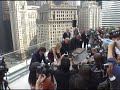 donald trump speaks at a press conference during the topping off party at the trump international hotel and tower in chicago on september 24, 2008. later, donald and ivanka trump cast their hands in cement.