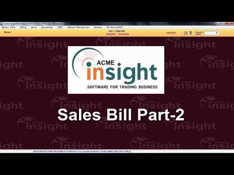 Sales Bill Part 2