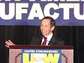 Kucinich gets rousing support from Steelworkers union