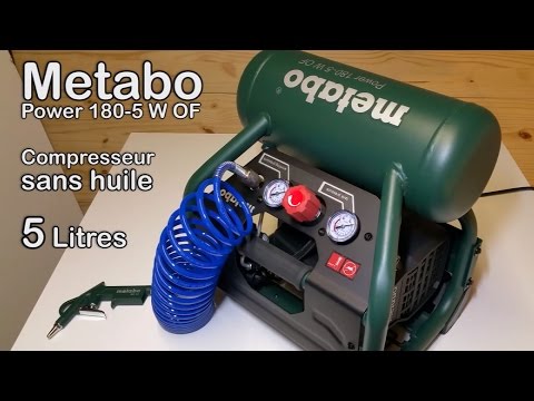Metabo Power 180-5 W OF + LPZ 7 Set│ Compresseur 5L compact │ 5L compact air compressor