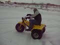 yamaha tri moto 3 wheeler ice donuts 720 drift