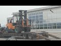 16tリフトをトレーラーに積み込み【The forklift is loaded into the trailer】 リフト