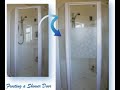 installing frosting film to shower
