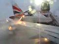 De-icing wings on Boeing 737-800 before take off